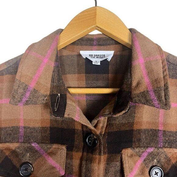 BB Dakota Boxy Plaid Shacket Size Large EUC - Picture 5 of 7